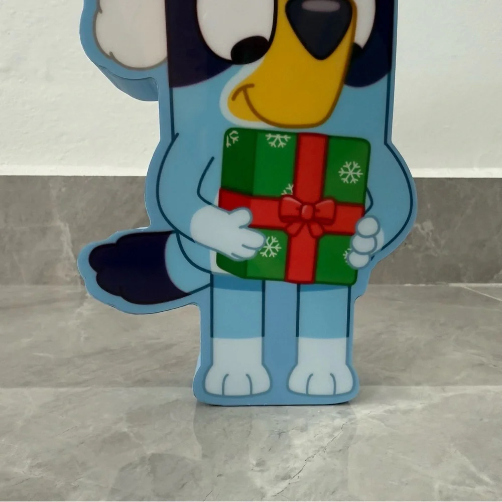 Bluey Dog Christmas Present Wooden Lacquer Figure Wall Hanging Table Home Decor